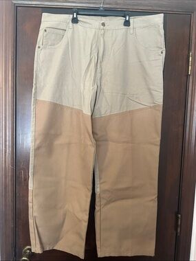Men's Two-Tone Chino Pants in Light Tan and Brown